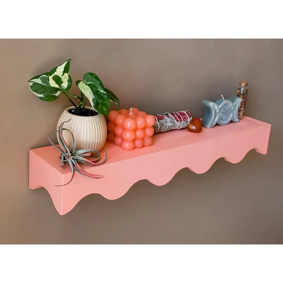 Modern Solid Wood Floating Floating Wall Shelf