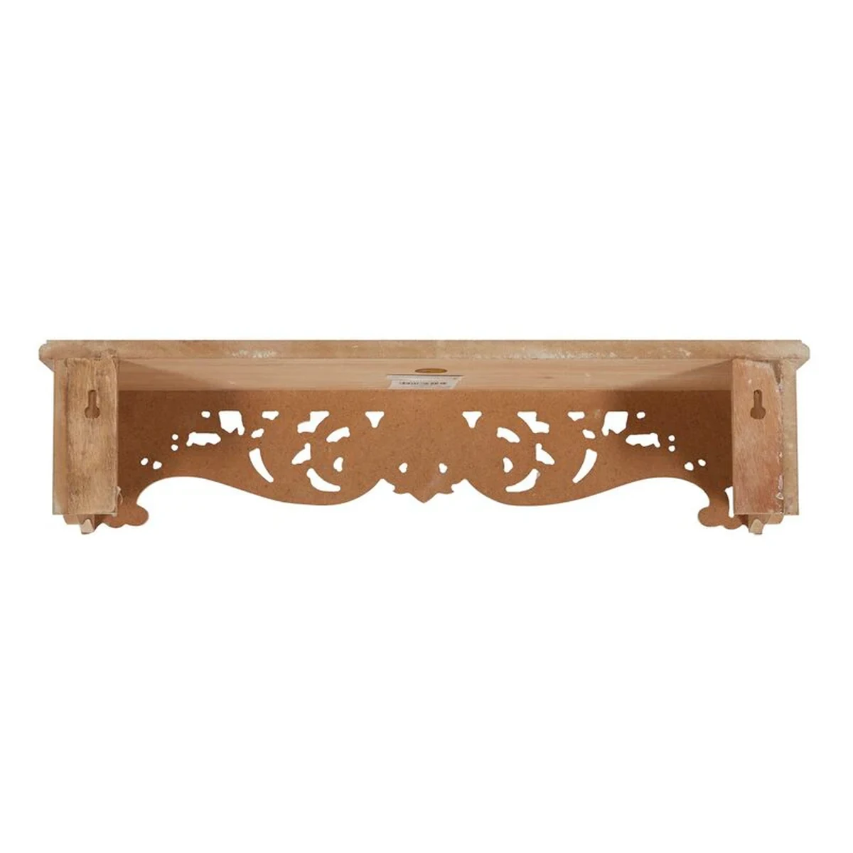 Retro Solid Wood Carved Floating Wall Shelf