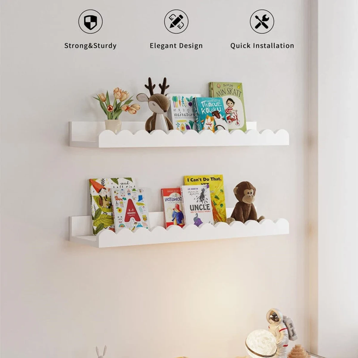 Classic Solid Wood Floating Floating Wall Shelf