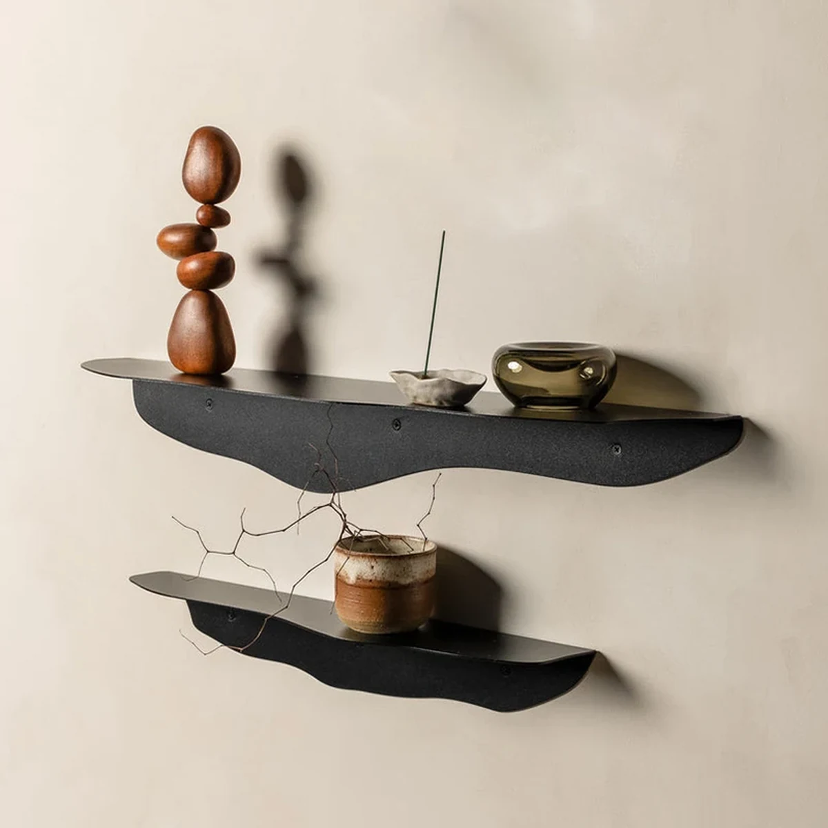 Modern Solid Wood Floating Floating Wall Shelf