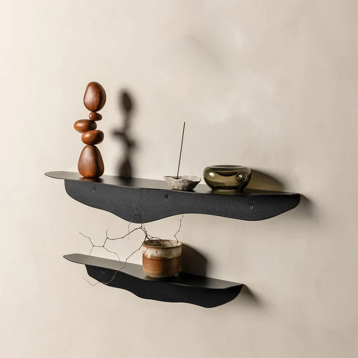 Modern Solid Wood Floating Floating Wall Shelf