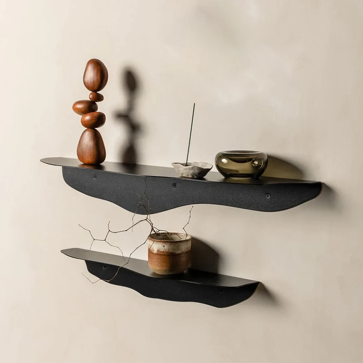 Modern Solid Wood Floating Floating Wall Shelf