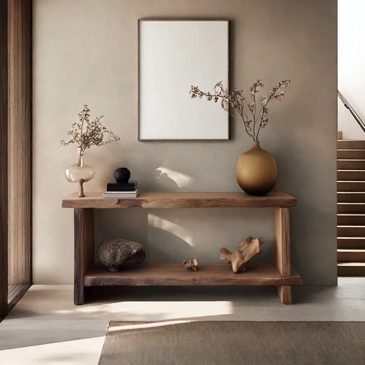 Farmhouse Solid Wood Console Accent Table