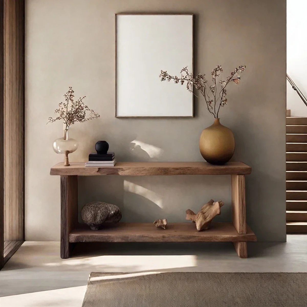 Farmhouse Solid Wood Console Accent Table