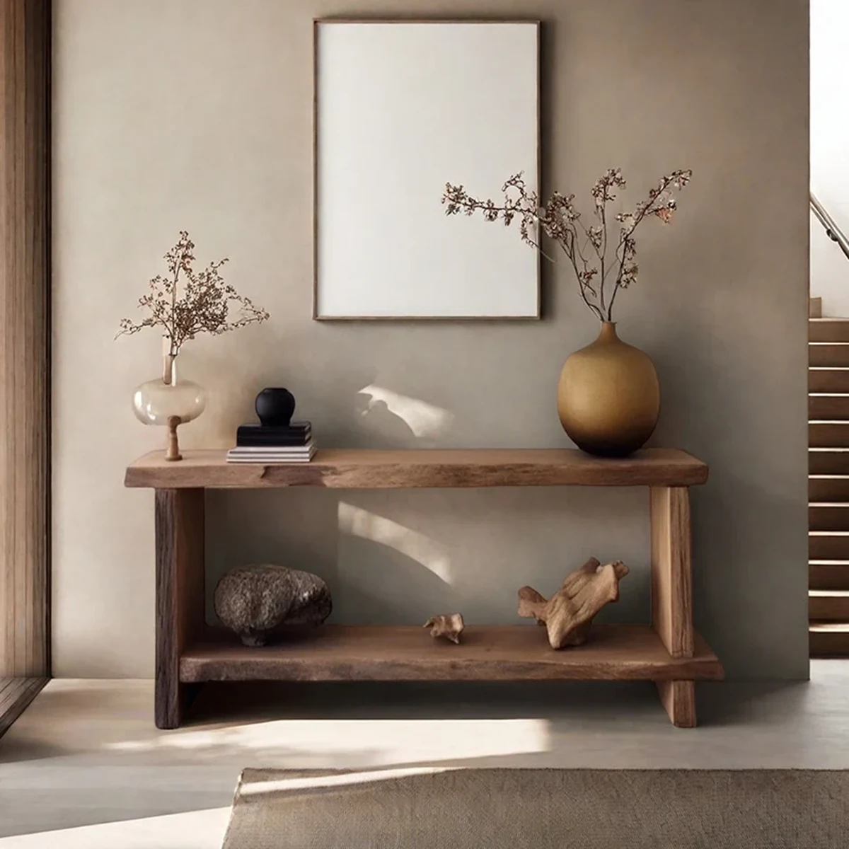 Farmhouse Solid Wood Console Accent Table