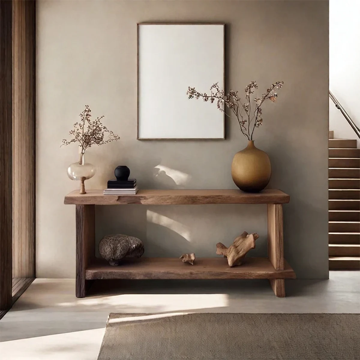 Farmhouse Solid Wood Console Accent Table