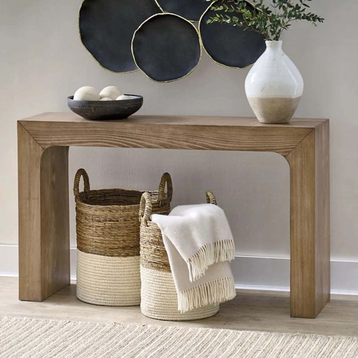 Rustic Solid Wood Console Accent Table