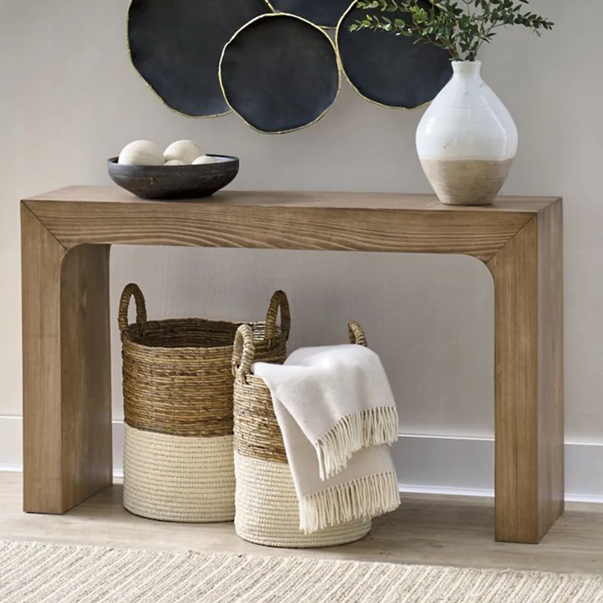 Rustic Solid Wood Console Accent Table