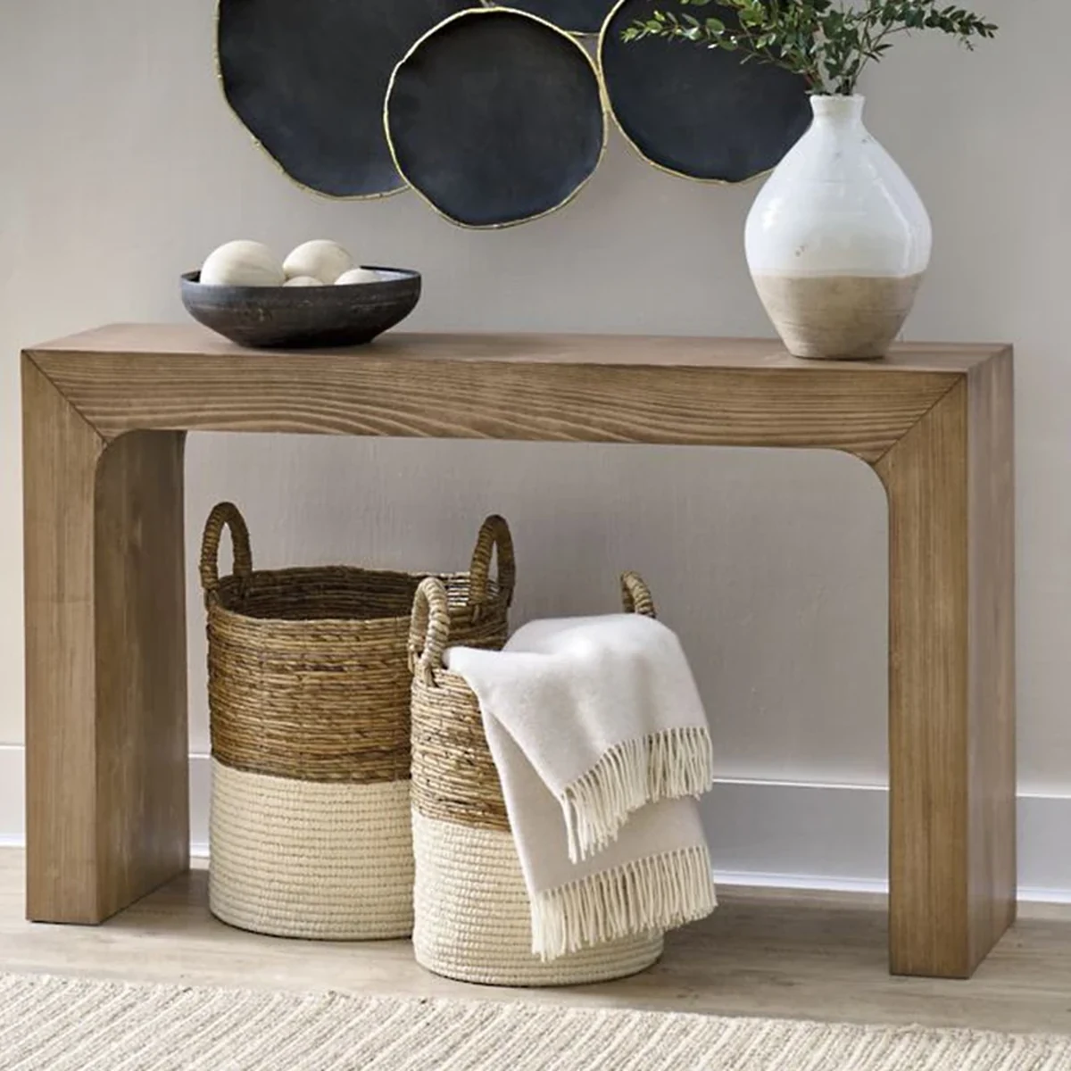 Rustic Solid Wood Console Accent Table