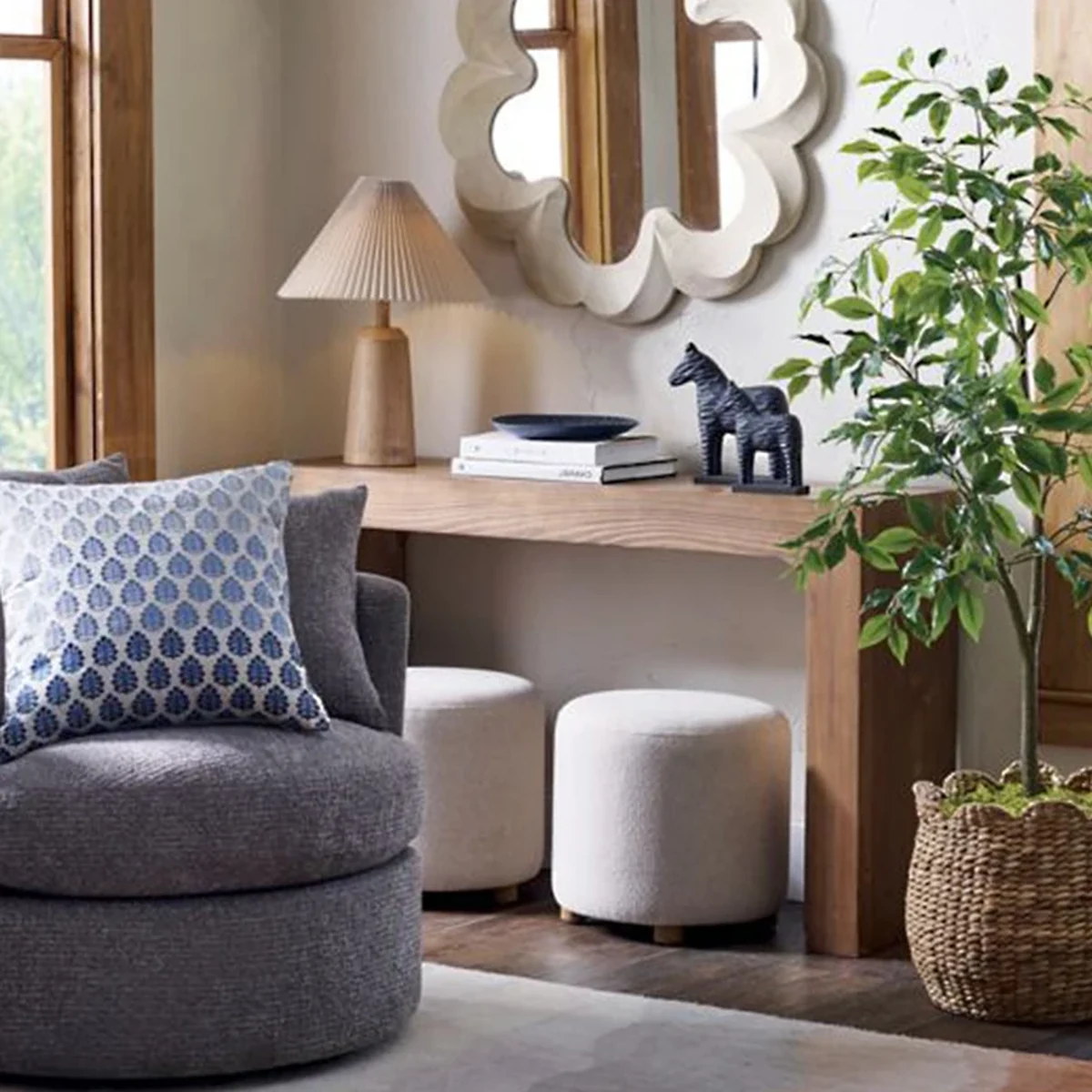 Rustic Solid Wood Console Accent Table