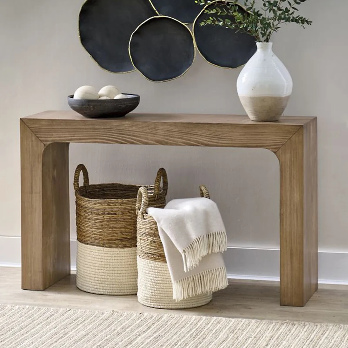 Rustic Solid Wood Console Accent Table