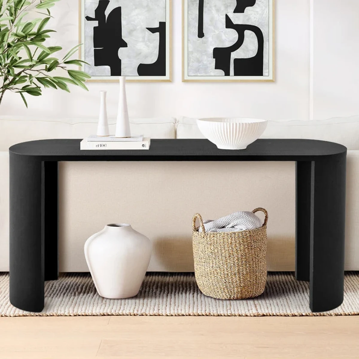 Modern Solid Wood Console Accent Table