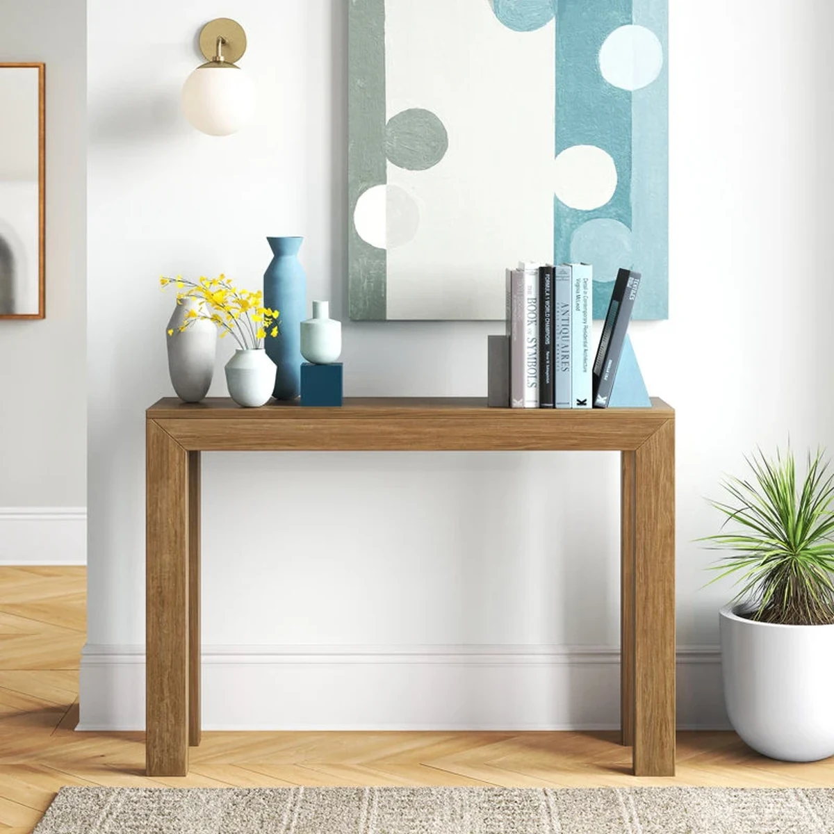 Farmhouse Solid Wood Console Side Accent Table