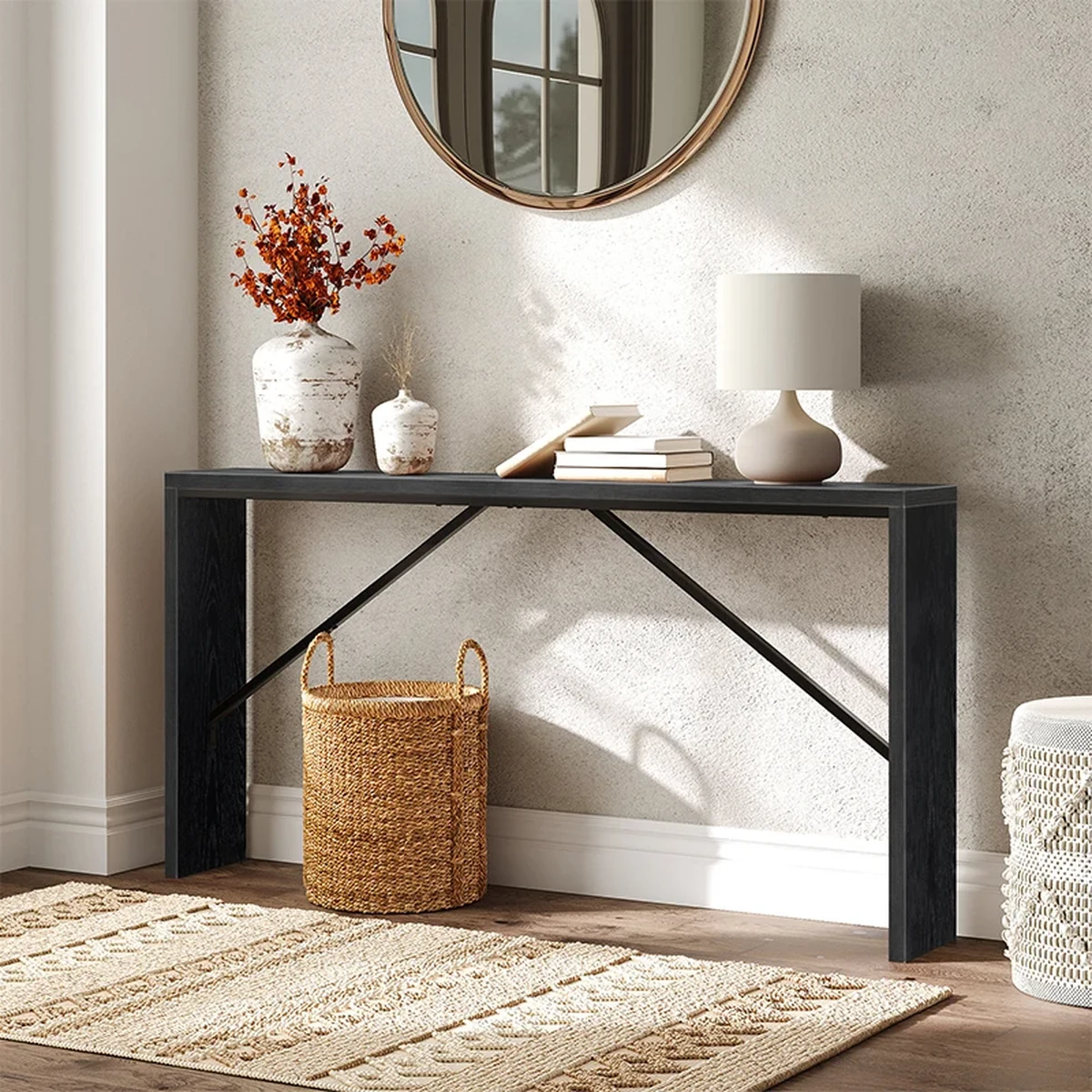 Modern Solid Wood Console Accent Table