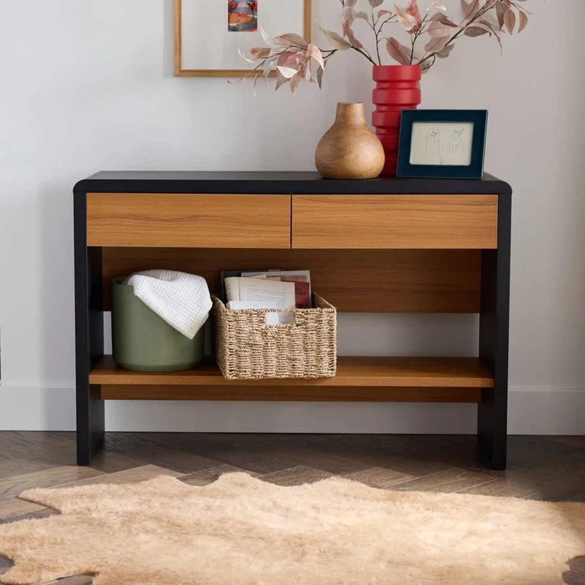 Farmhouse Solid Wood Console Accent Table