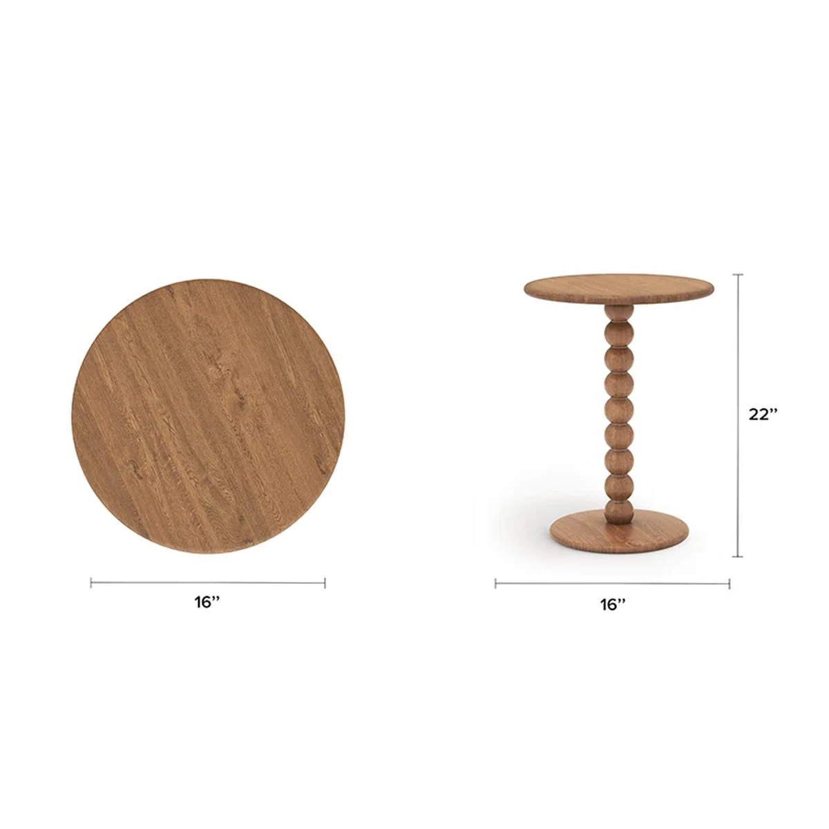 Vintage Solid Wood Round Coffee Accent Table