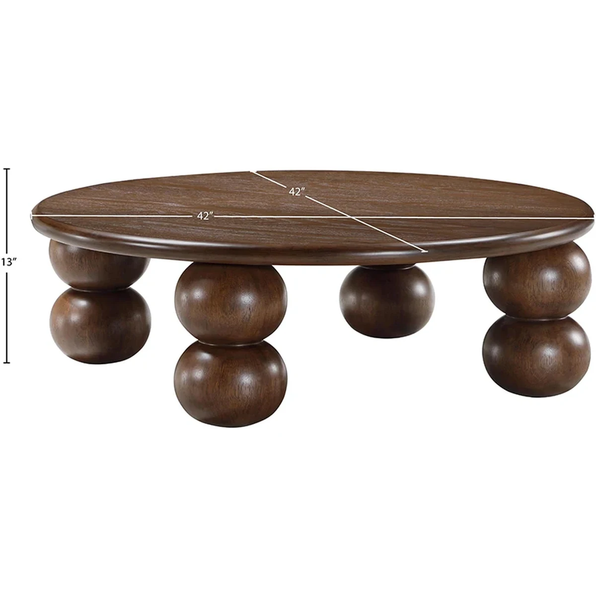 Classic Solid Wood Round Coffee Accent Table