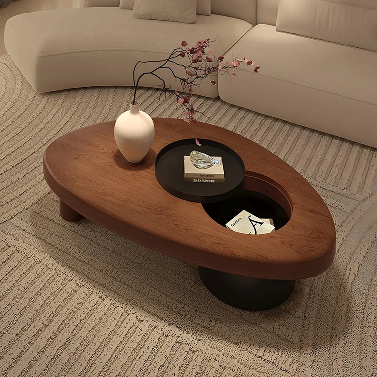 Farmhouse Solid Wood Irregular Coffee Accent Table