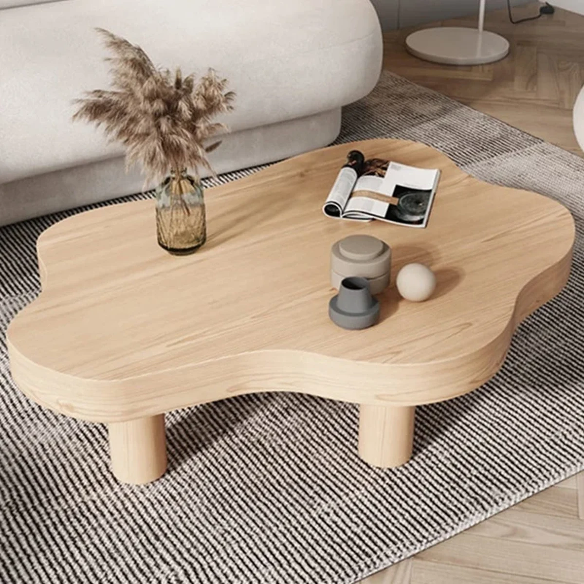 Farmhouse Solid Wood Irregular Coffee Accent Table