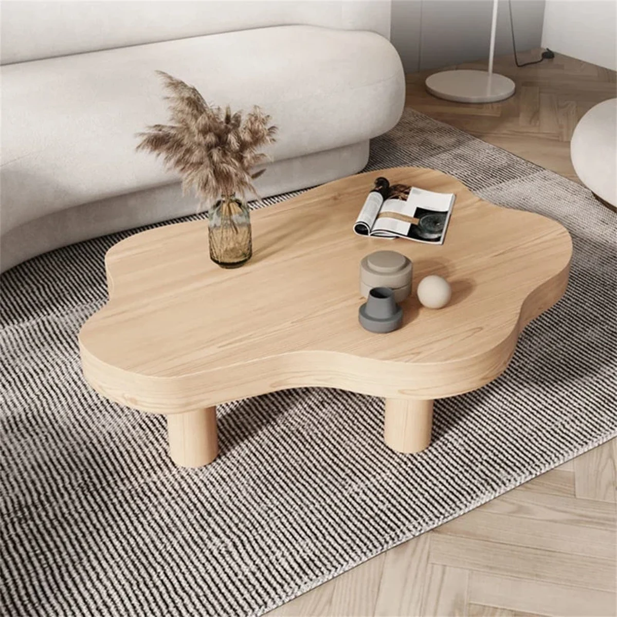 Farmhouse Solid Wood Irregular Coffee Accent Table
