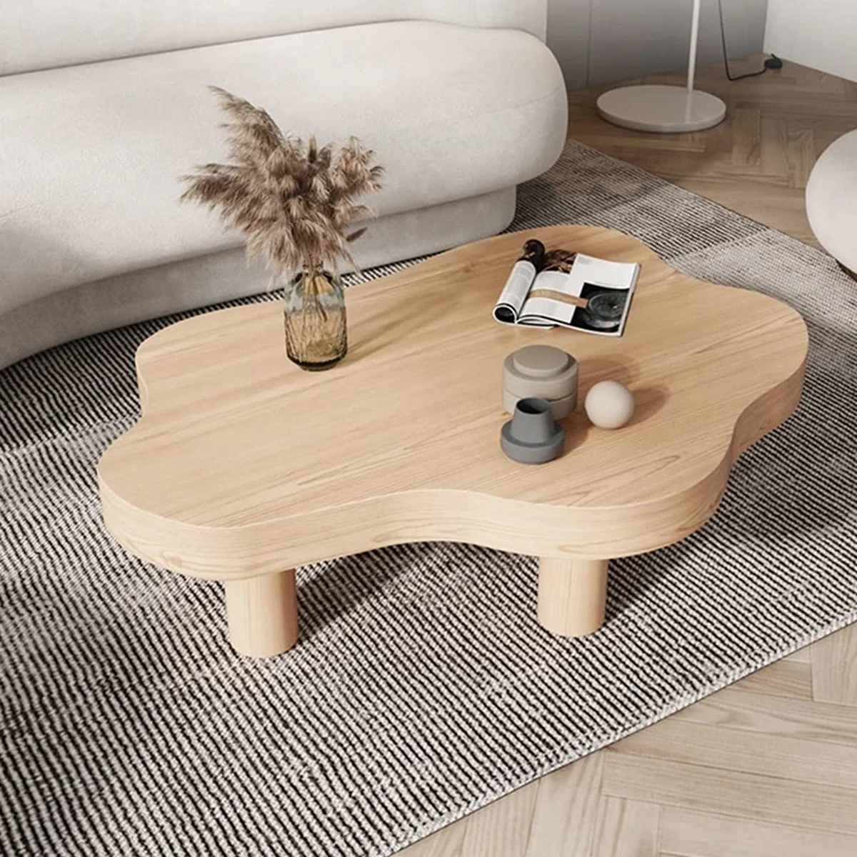 Farmhouse Solid Wood Irregular Coffee Accent Table