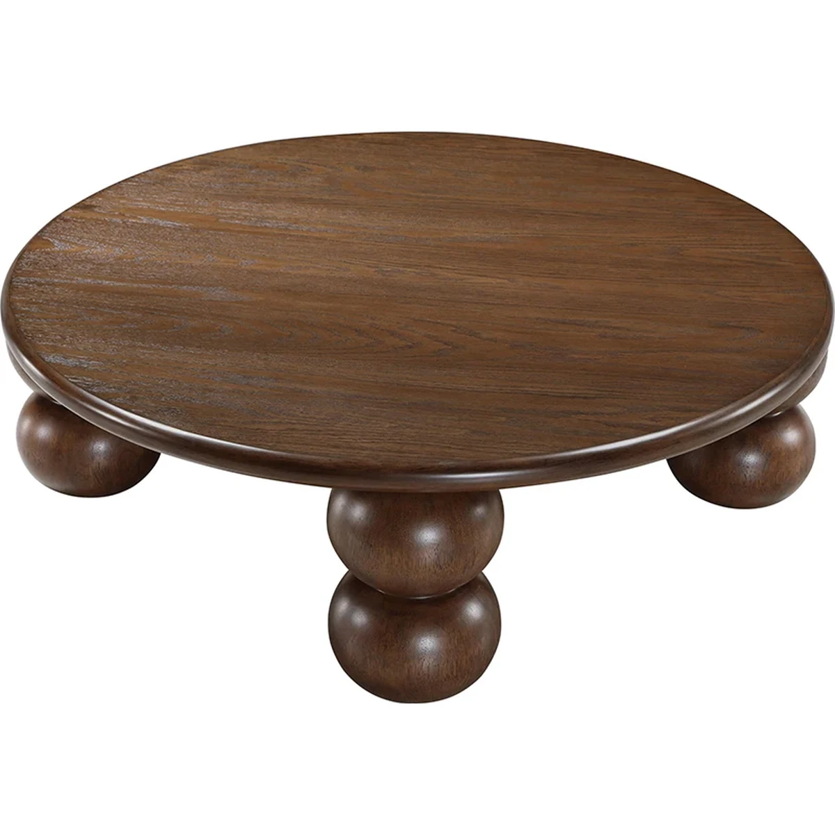 Vintage Solid Wood Round Coffee Accent Table