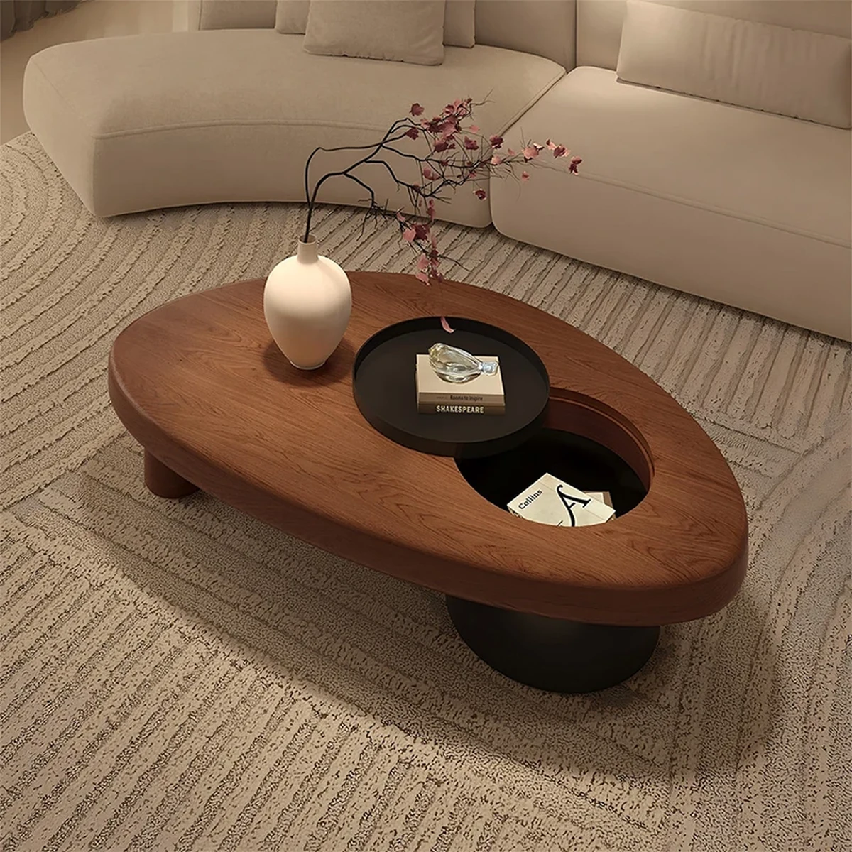 Rustic Solid Wood Coffee Accent Table