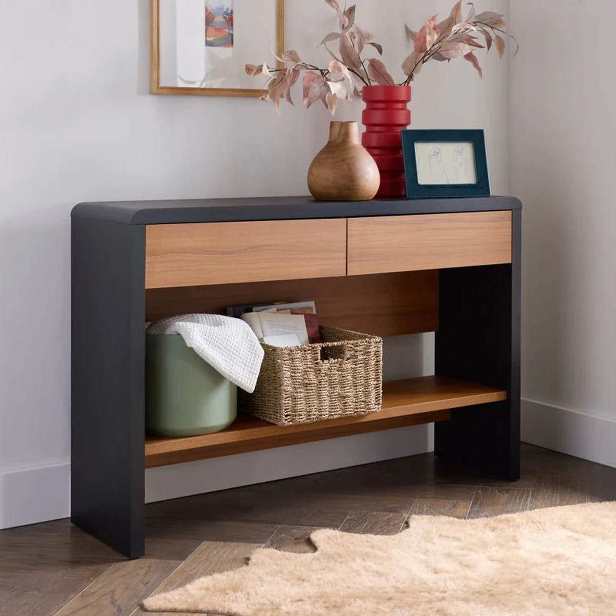 Farmhouse Solid Wood Console Accent Table