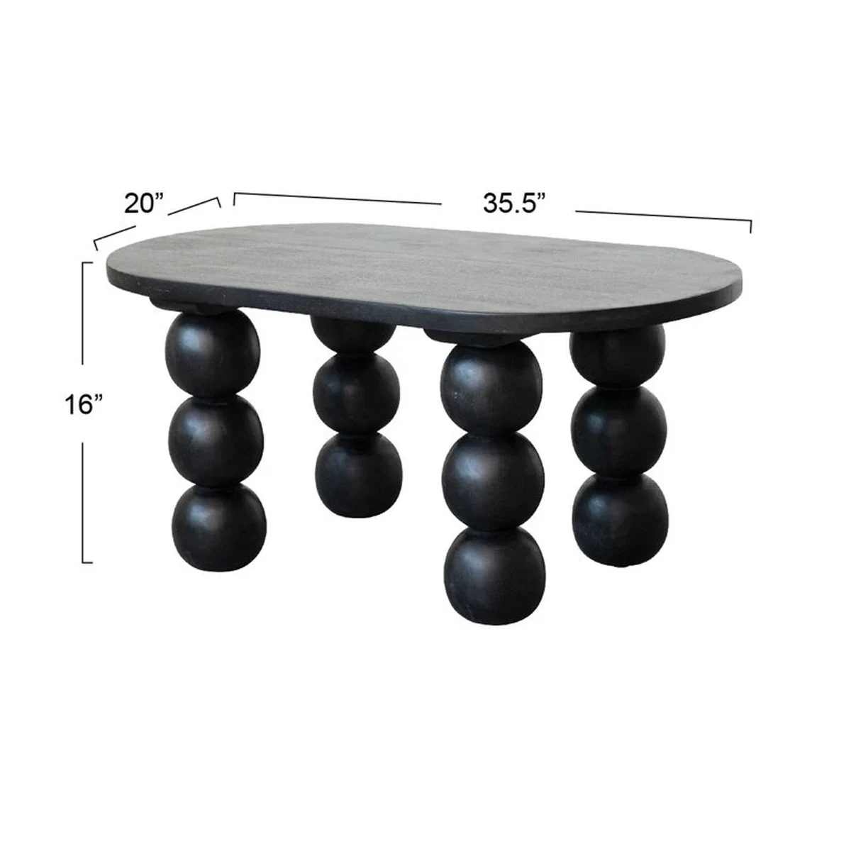 Modern Solid Wood Round Oval Accent Table