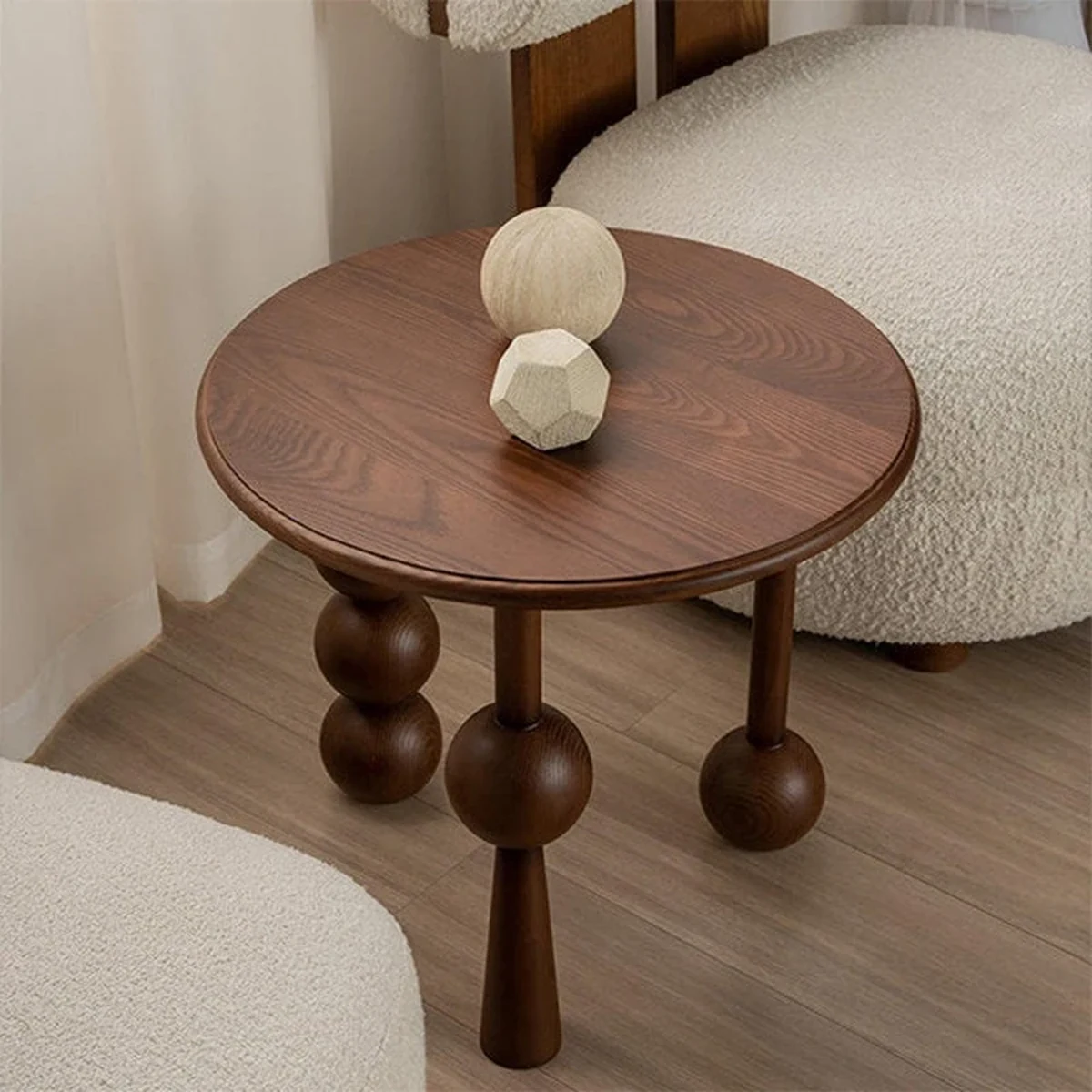 Classic Solid Wood Round Coffee Accent Table