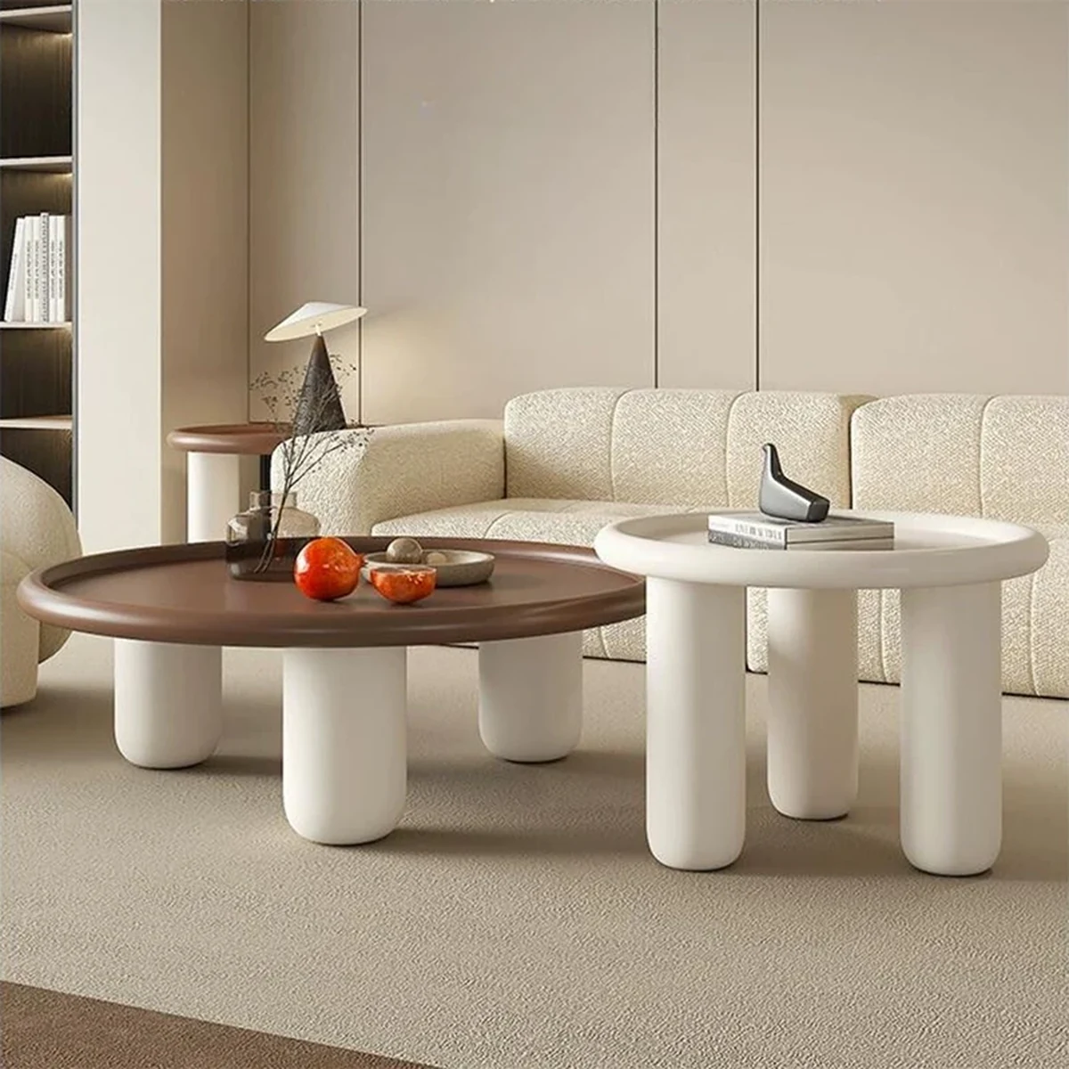 Nordic Solid Wood Round Coffee Accent Table