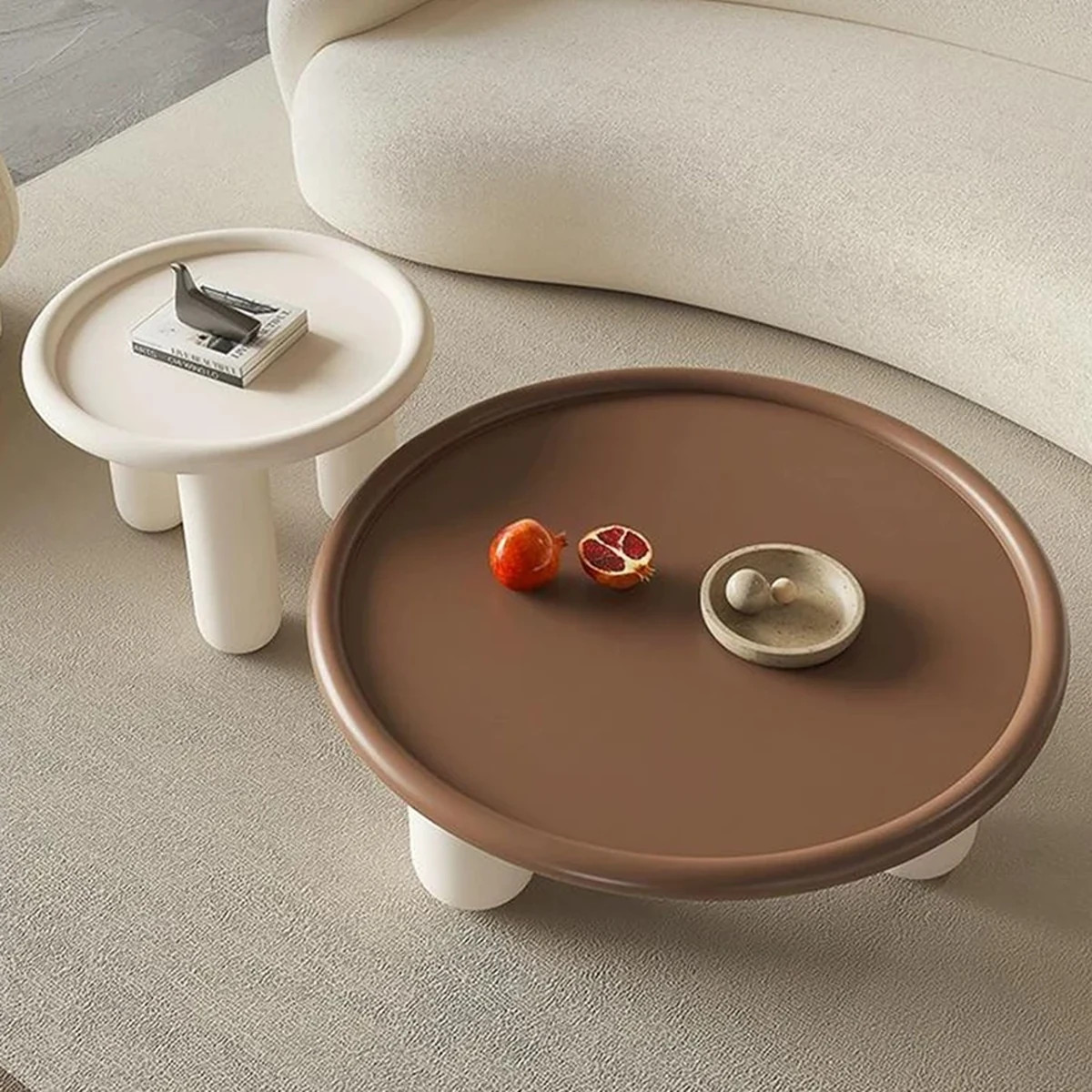 Nordic Solid Wood Round Coffee Accent Table