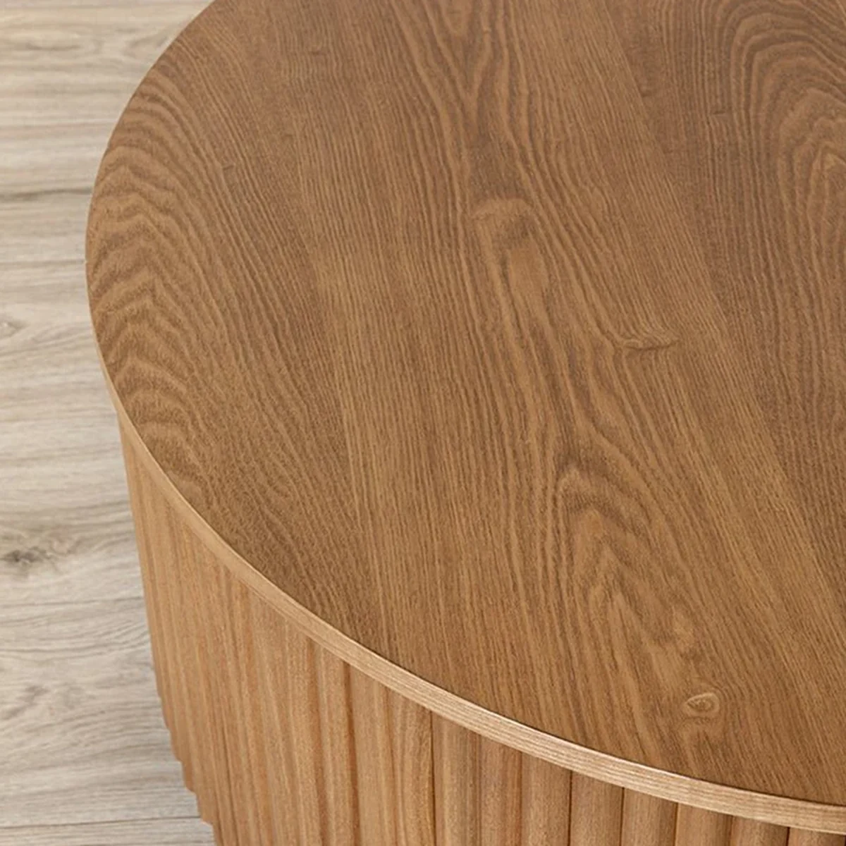 Rustic Solid Wood Round Coffee Accent Table