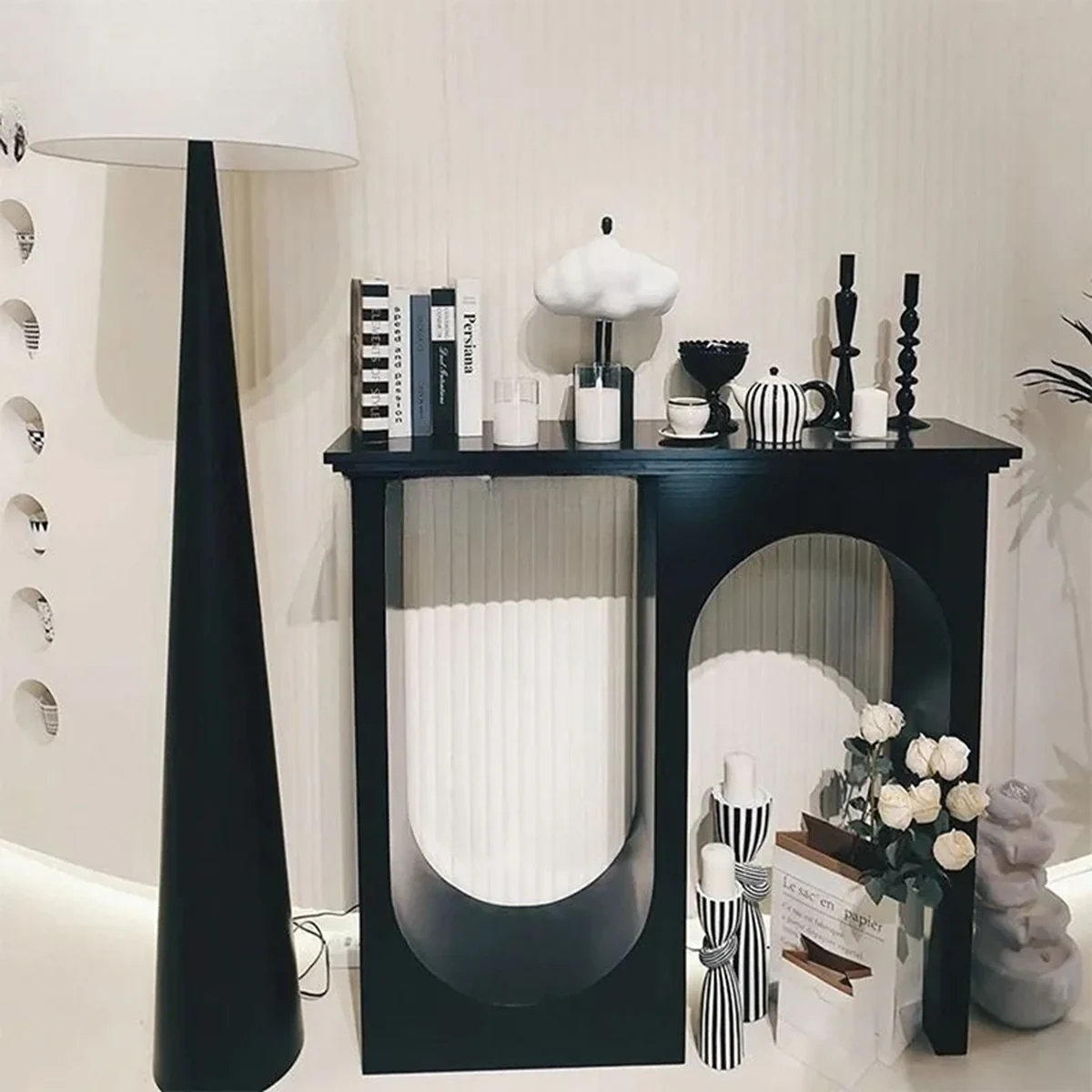 Modern Solid Wood Console Side Accent Table