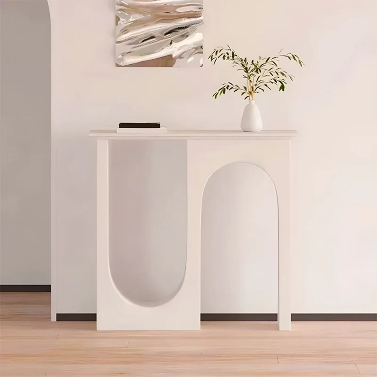 Modern Solid Wood Console Side Accent Table