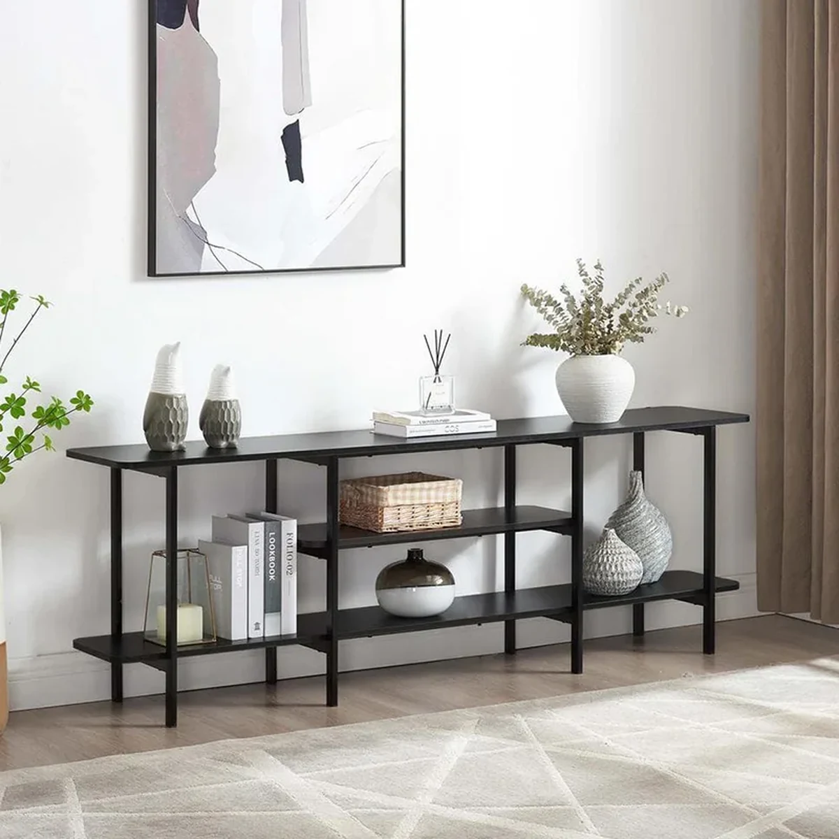 Modern Metal Console Accent Table