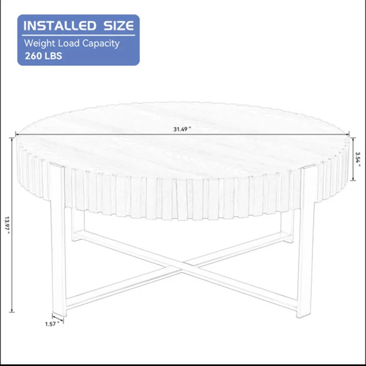 Farmhouse Solid Wood Coffee Accent Table