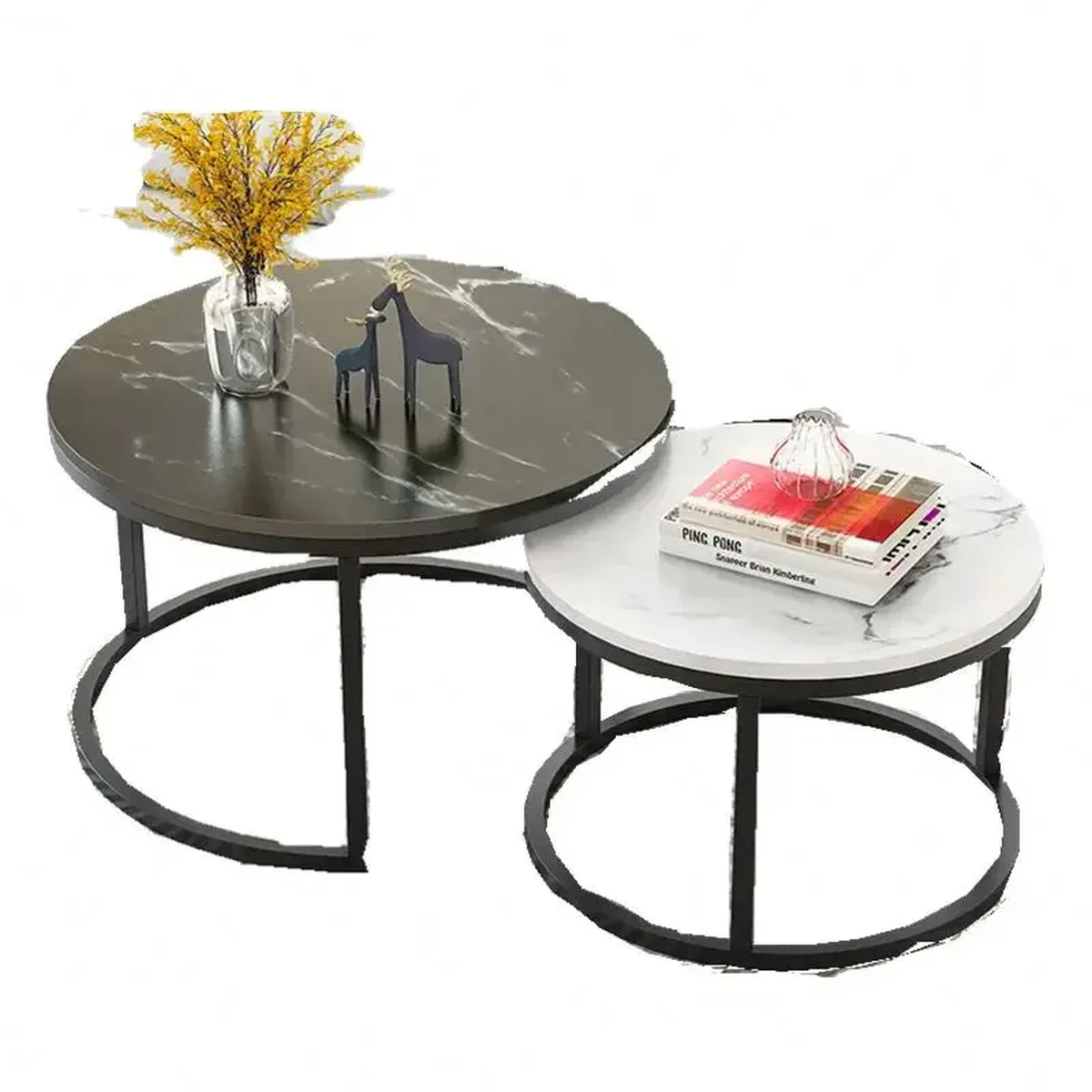 Classic Metal Round Coffee Accent Table