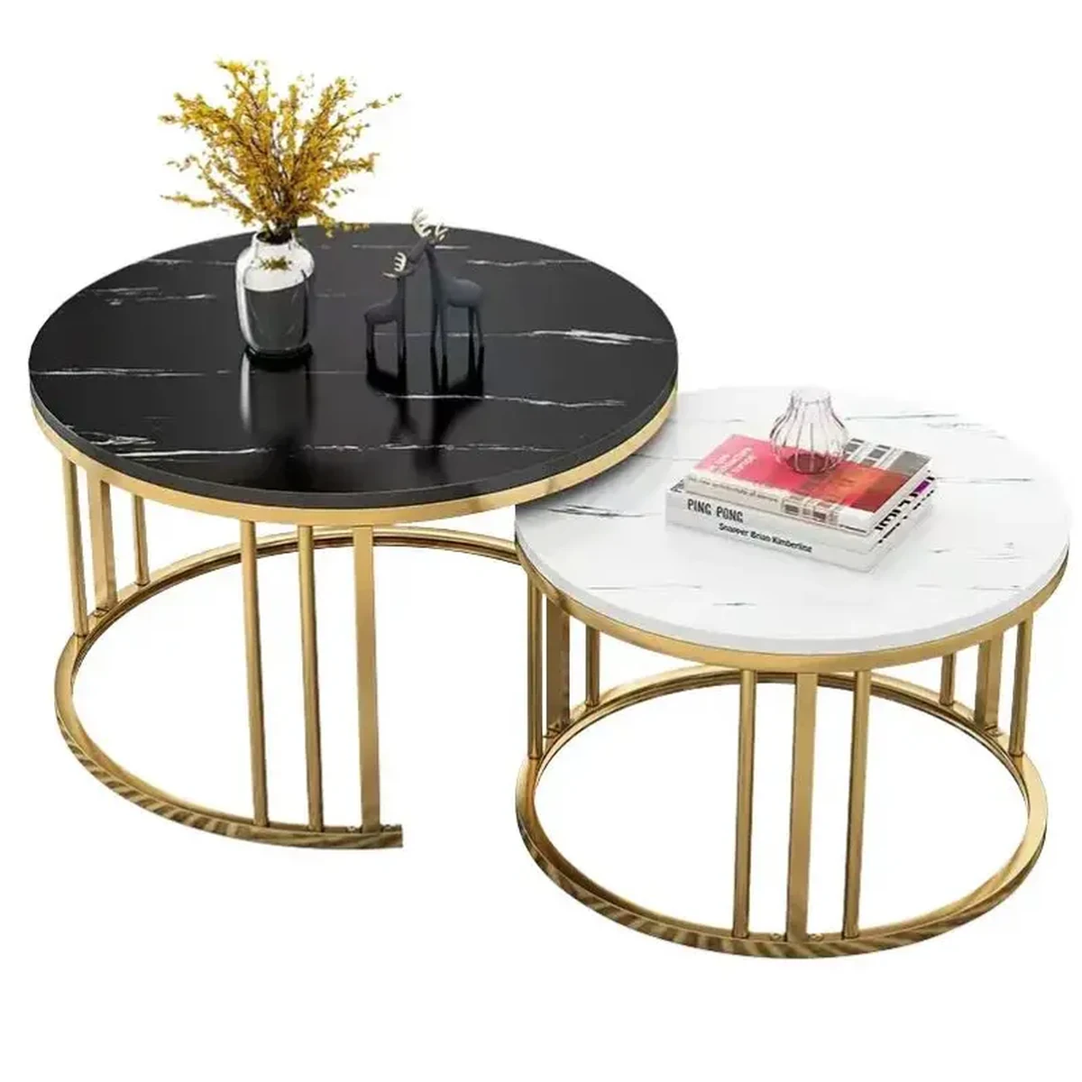 Classic Metal Round Coffee Accent Table