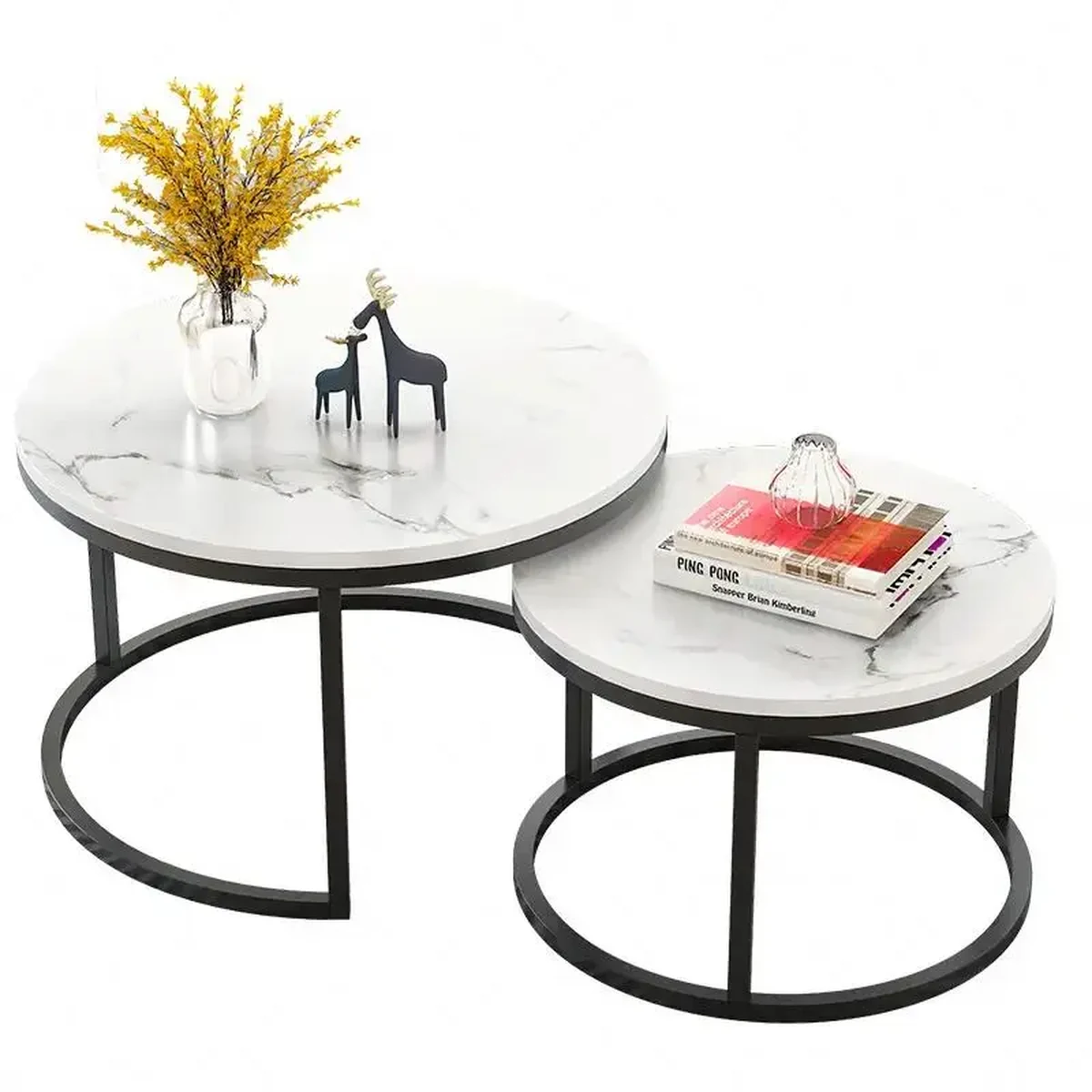 Classic Metal Round Coffee Accent Table