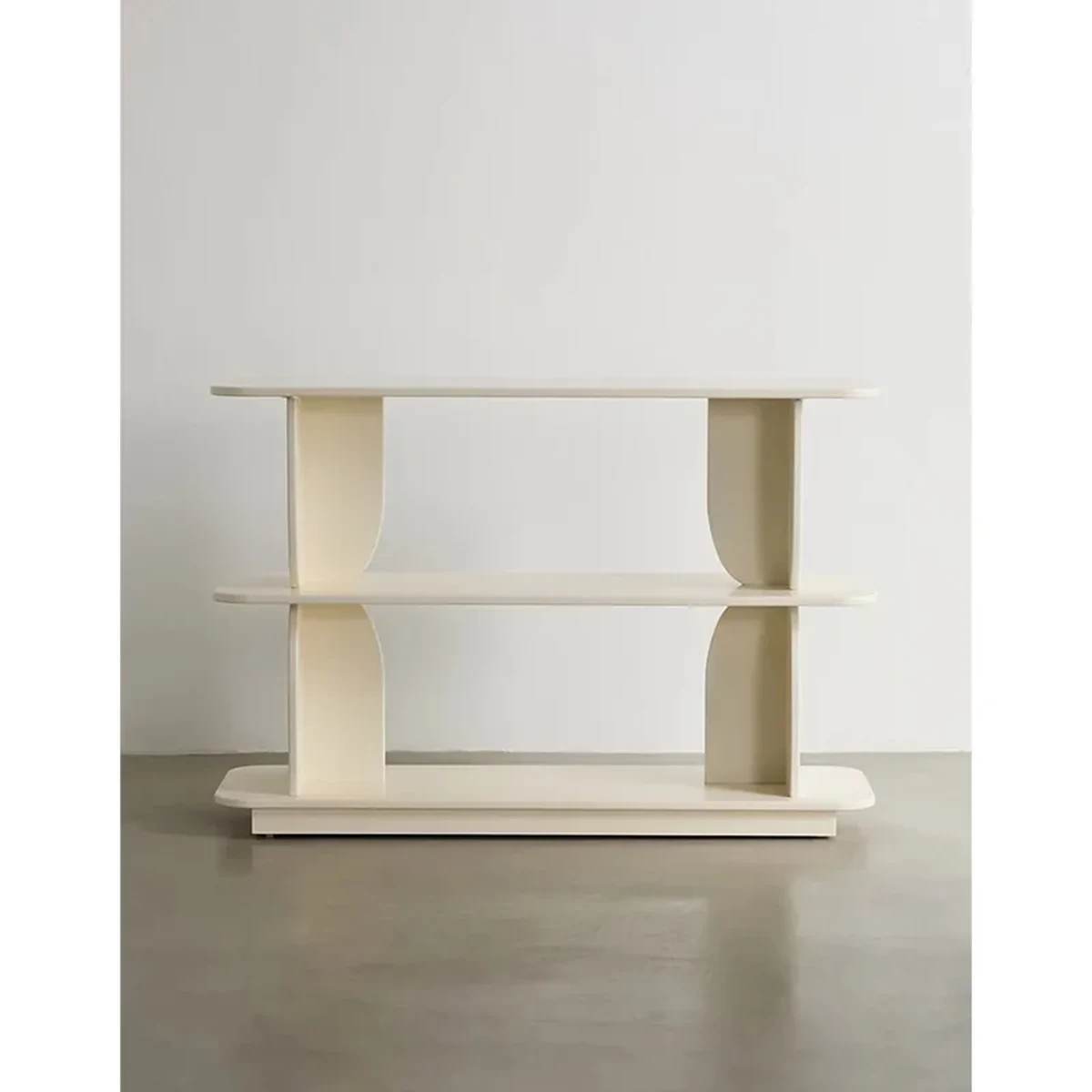 Modern Solid Wood 2-Tier Storage Shelf
