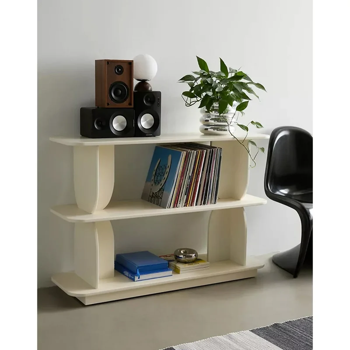 Modern Solid Wood 2-Tier Storage Shelf