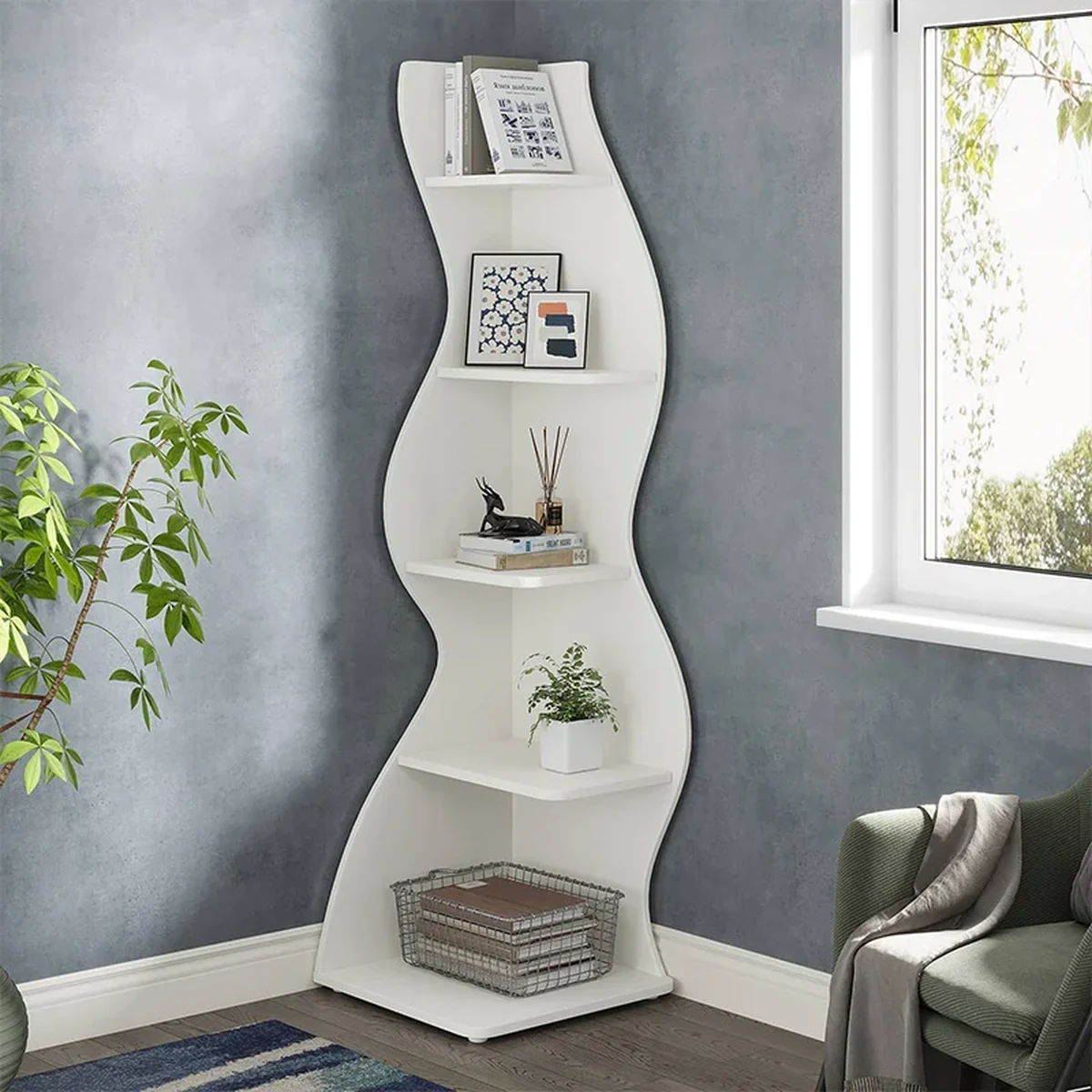 Modern Solid Wood Storage Shelf