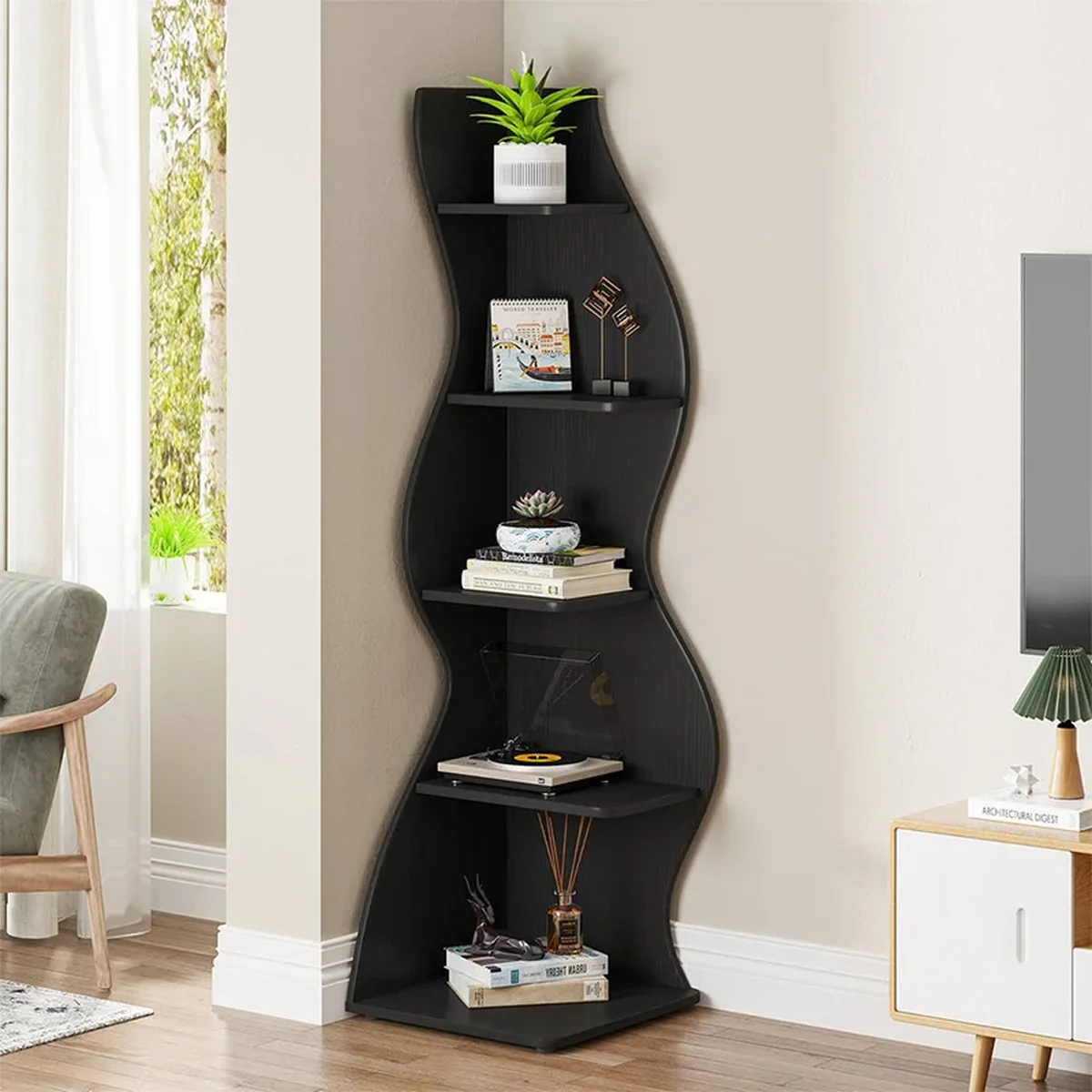Modern Solid Wood Storage Shelf