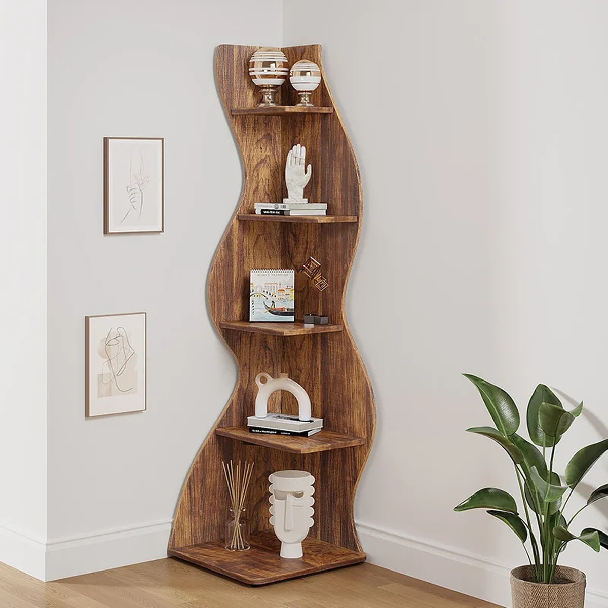 Modern Solid Wood Storage Shelf