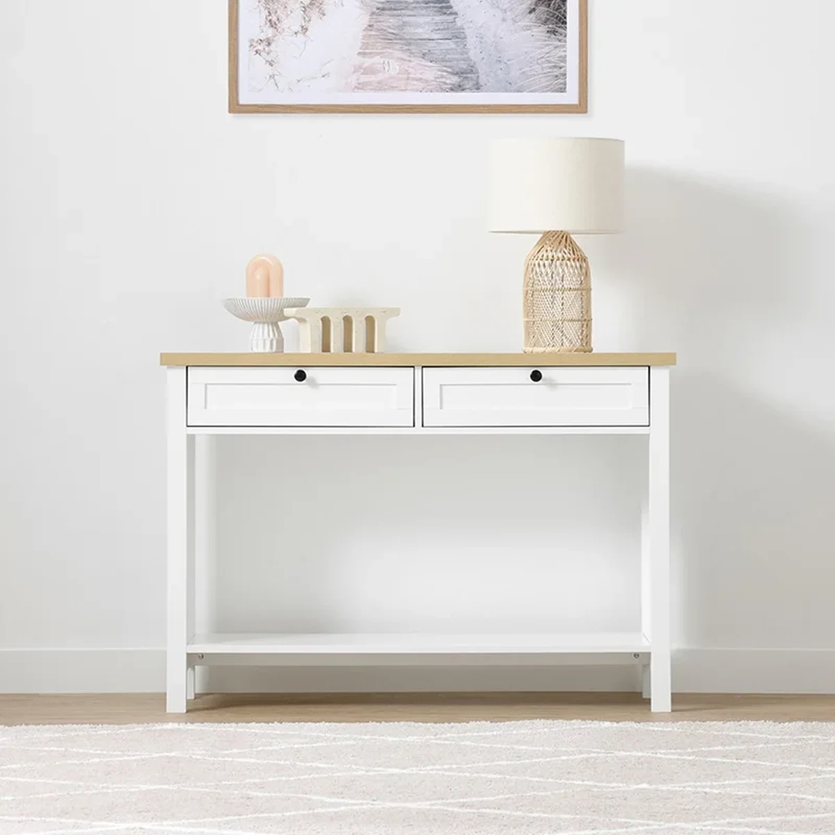 Minimalist Solid Wood Rectangle Console Accent Table