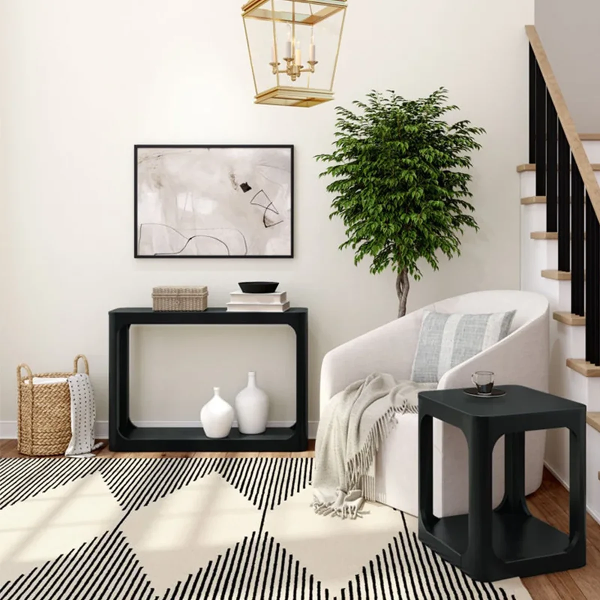 Modern Solid Wood Console Accent Table