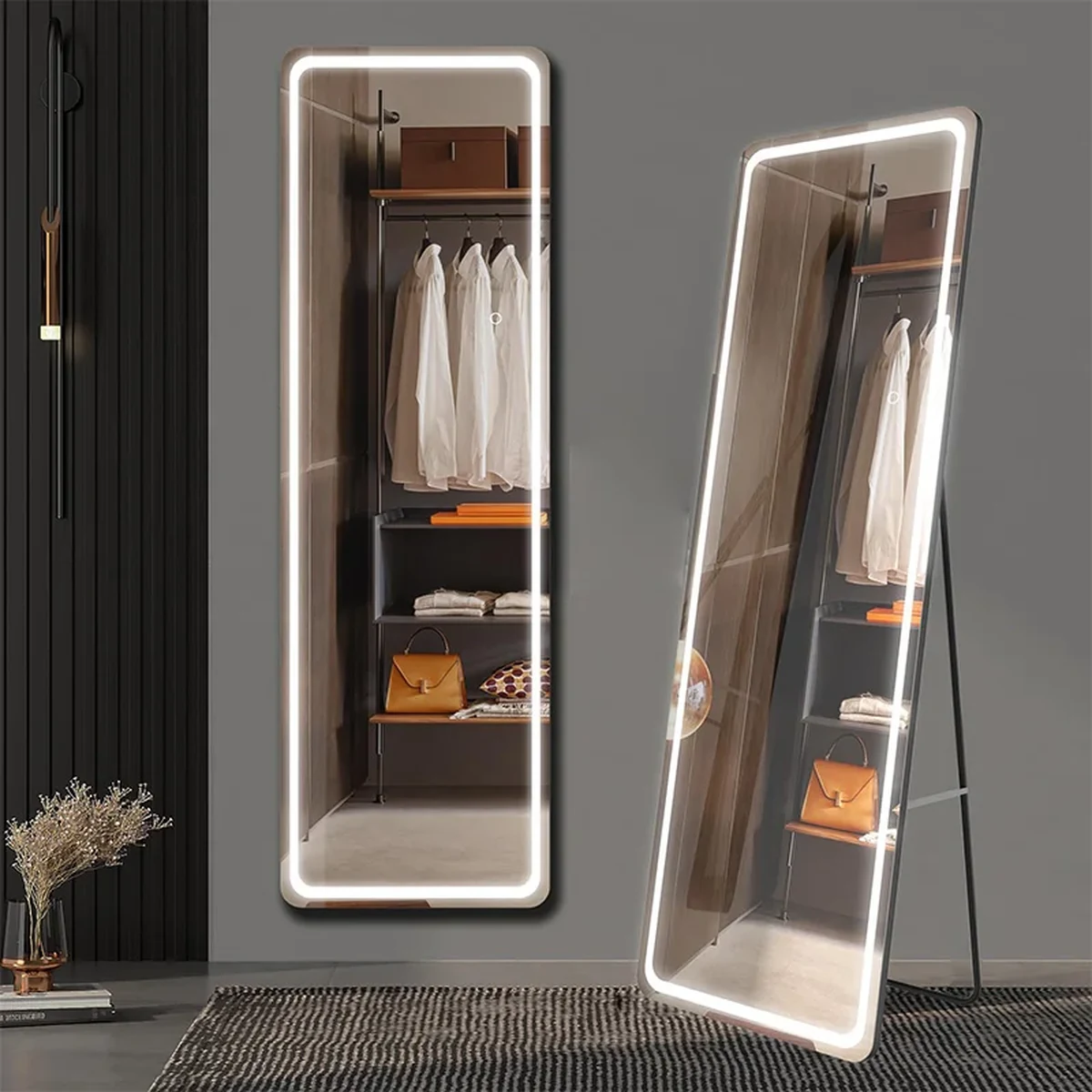 Modern Glass Rectangle Full-Length Mirror
