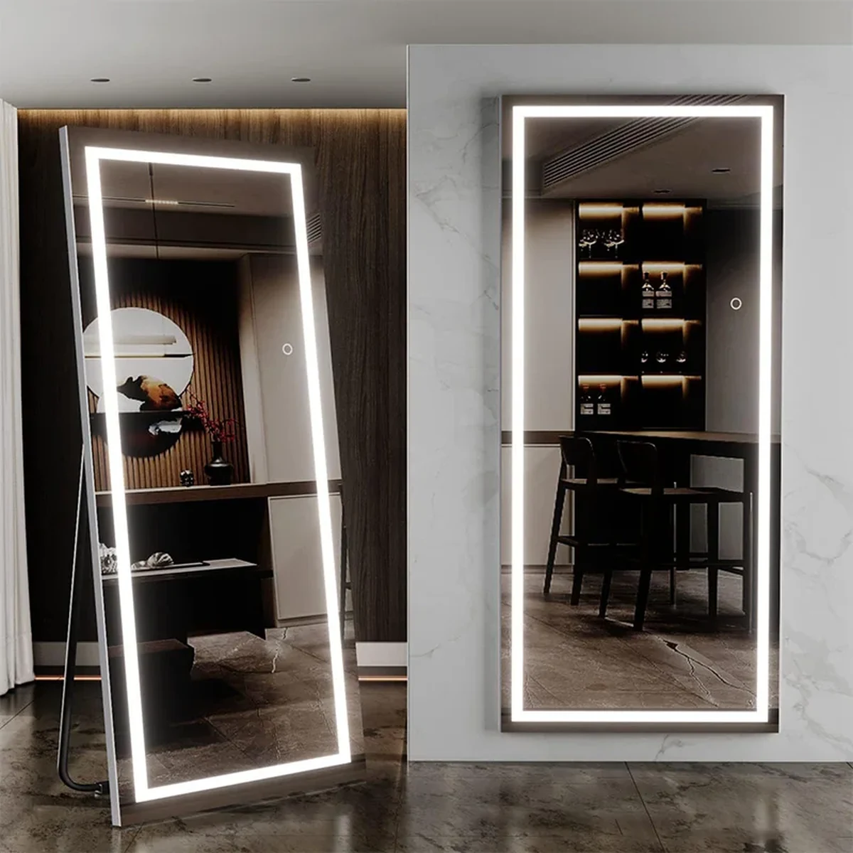 Modern Glass Rectangle Full-Length Mirror