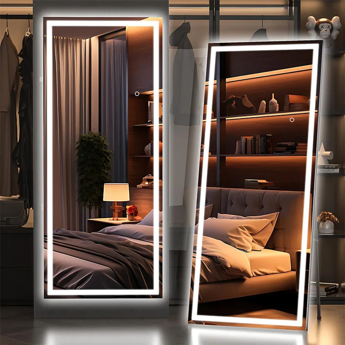 Modern Glass Rectangle Full-Length Mirror
